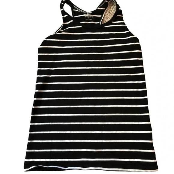 OLD NAVY EUC GIRLS BLACK WHITE TOP TANK SLEEVELESS STRIPES SHIRT SIZE L 10 12 - Picture 1 of 2
